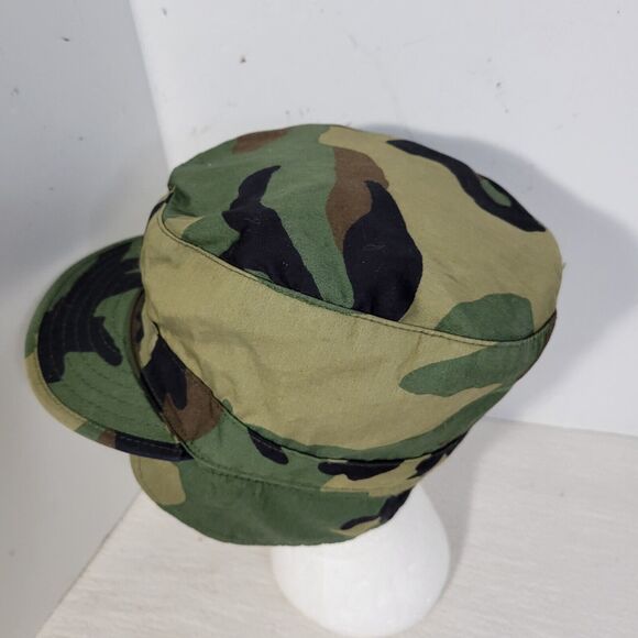 Vintage Military Hat Mens Size 7 1990s Woodland Camo Army Cap U.S. Camouflage - Picture 3 of 15